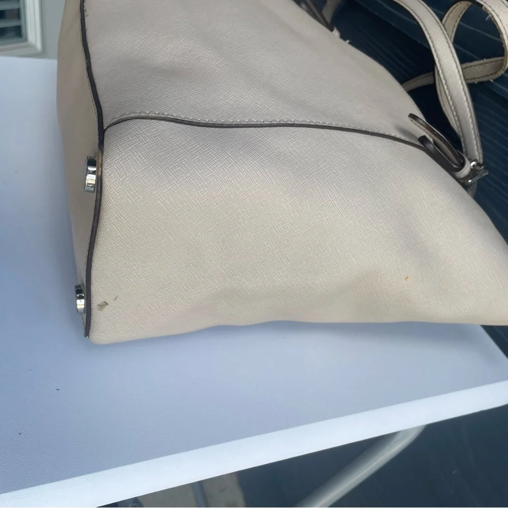 MICHAEL KORS Taupe Jet Set Saffiano Leather Tote Shoulder Bag Voyager